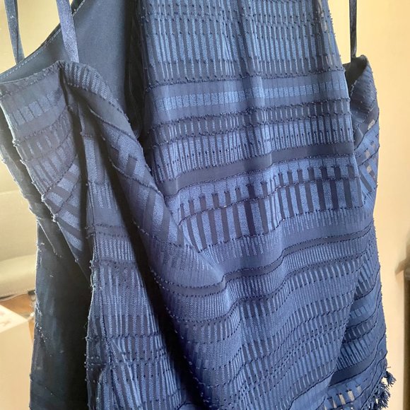 New York & Company Royal Blue Tank Top with Fringe [L] - Picture 5 of 5